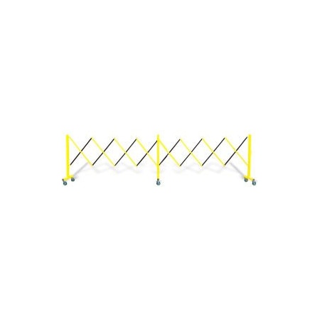 Queue Solutions Flexpro 160 Expanding Steel/Aluminum Barricade, Yellow/Black, 37inH X 16' L,  FPA160YB